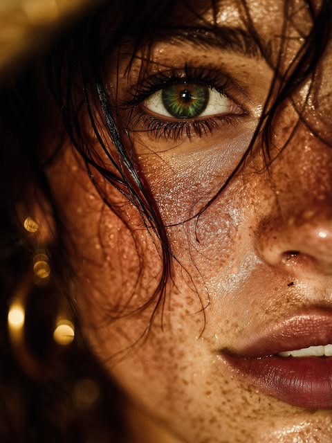 AP3 portrait study — emerald eye close-up.